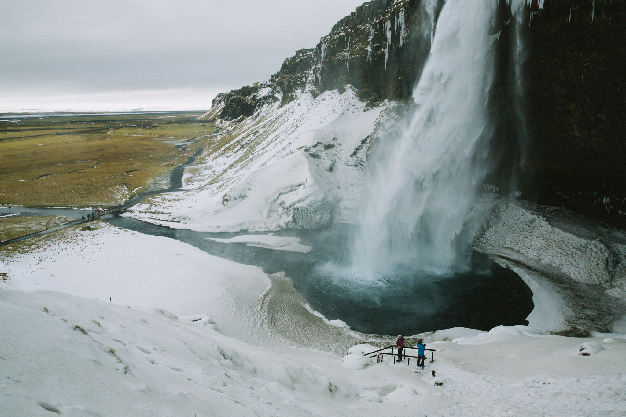 Seljalandsfoss snowed in