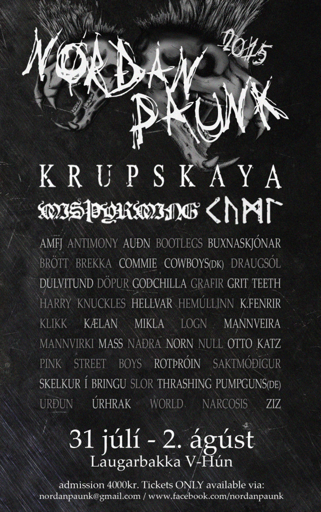 Norðanpaunk 2015 poster