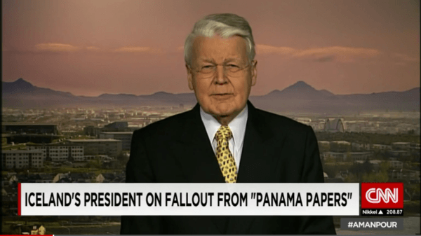 president ólafur ragnar grímsson by Screenshot by CNN