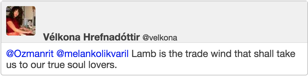 @melankolikvaril Lamb is the trade wind that shall take us to our true soul lovers.
