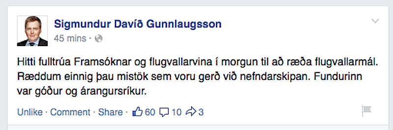 Sigmundur Davíð on Facebook