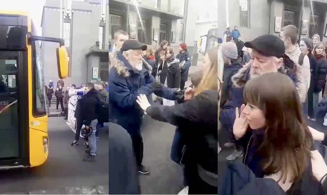 VIDEO: Trans Refugee Supporters Temporarily Blockade Traffic, Brief Tussle Ensues