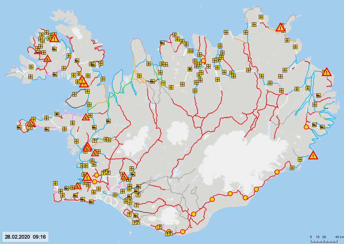 Road Closures Across The Country, Blizzard Across East Iceland Forecast