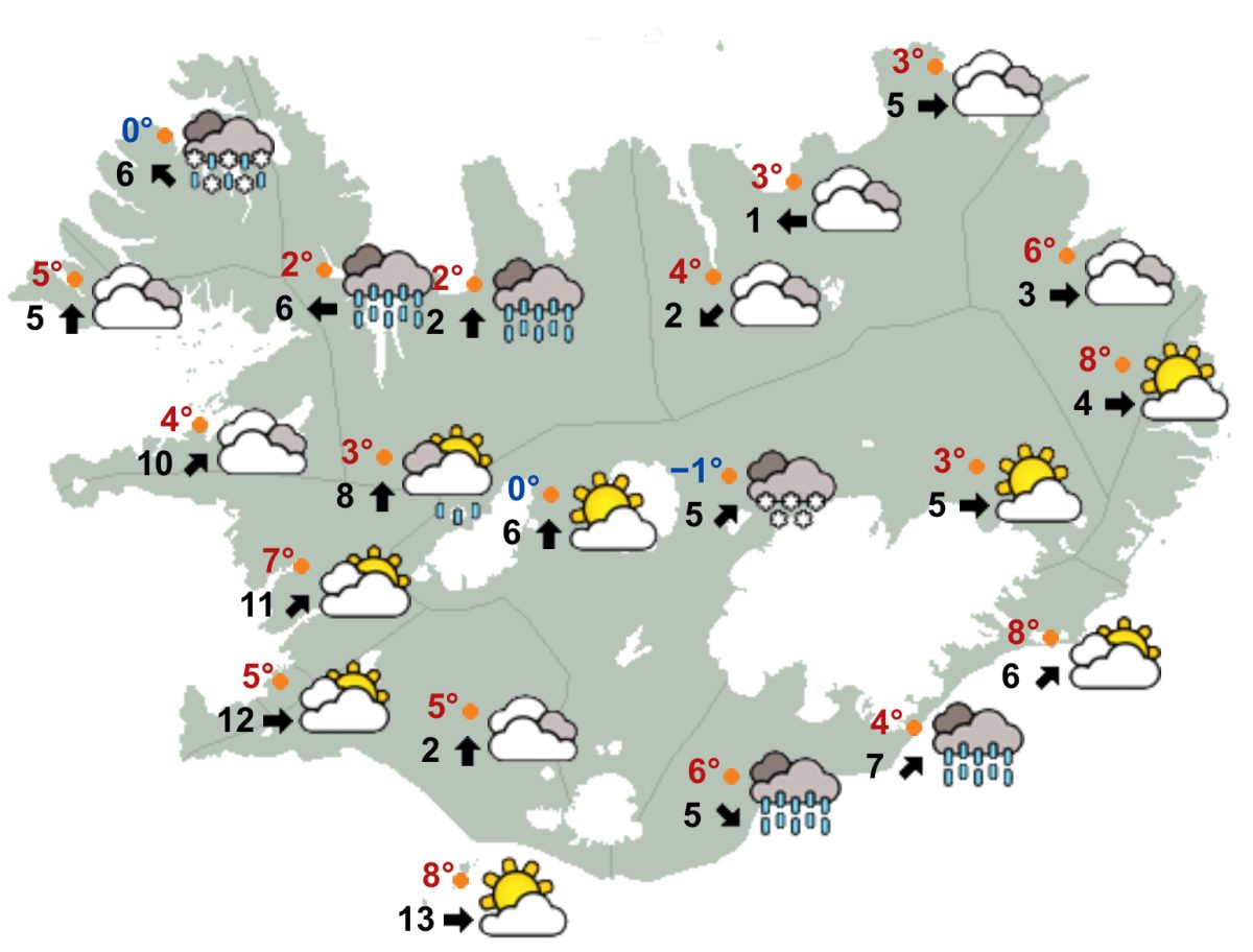 From Iceland – This week’s weather forecast: A warm weekend ahead