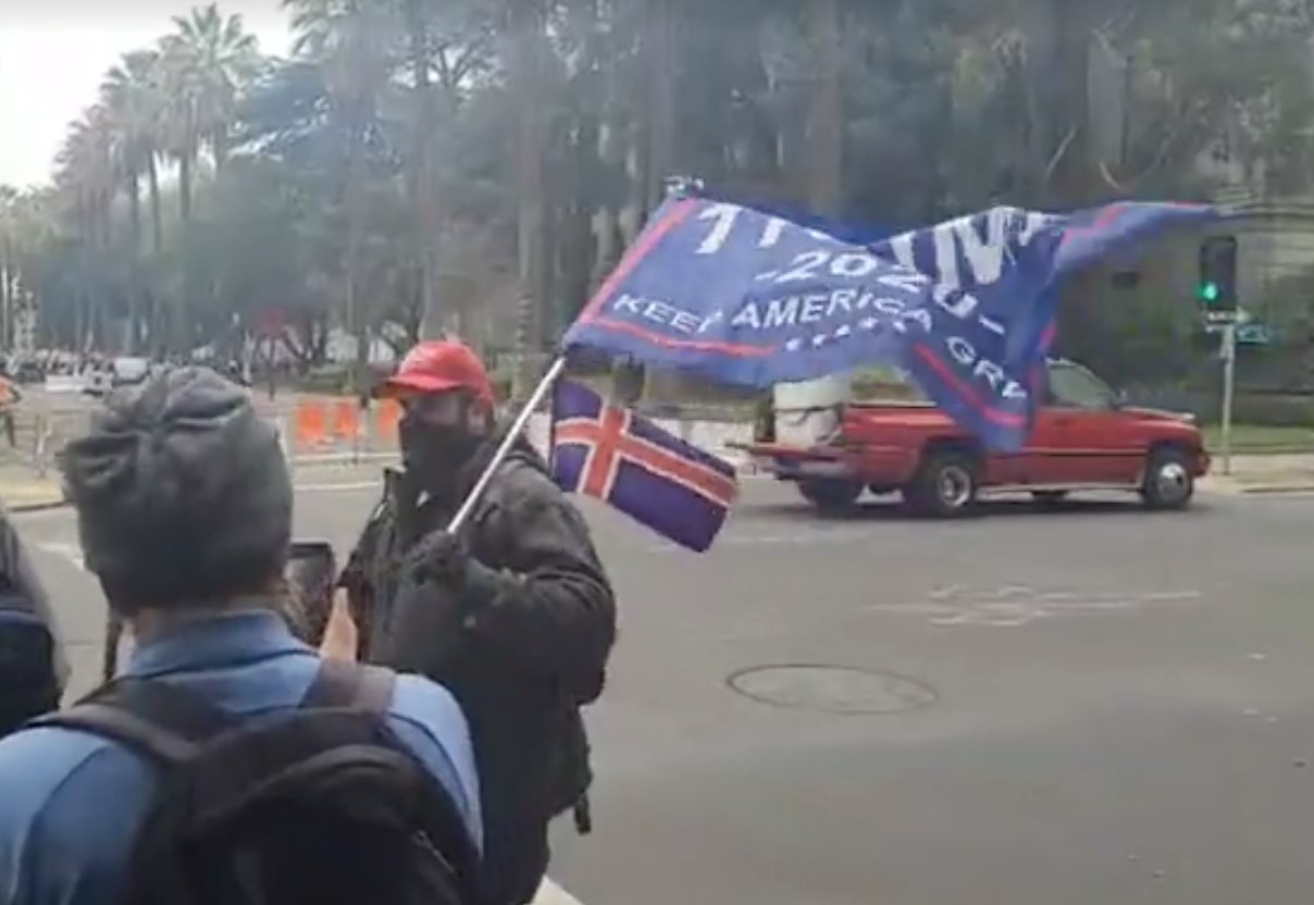 From Iceland - Trump supporter carries Icelandic flag in Sacramento raises questions