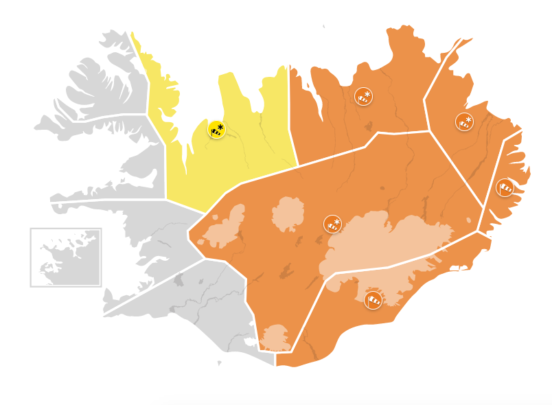 From Iceland – Warning due to heavy storms for East Iceland tomorrow