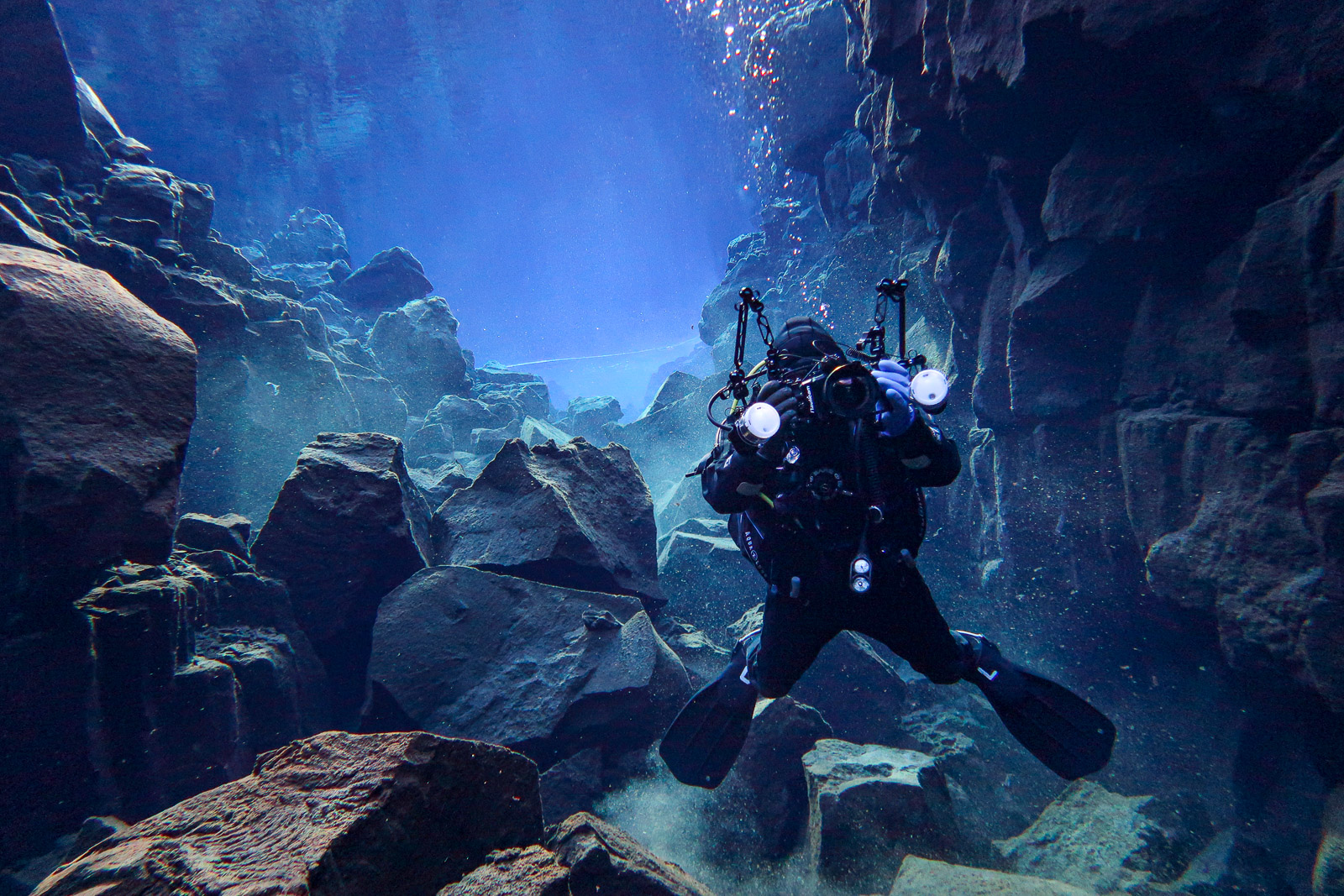 The Underwater Cathedral Of Ice, Rock And Light: Diving Daviðsgjá
