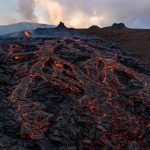 Lava flowing