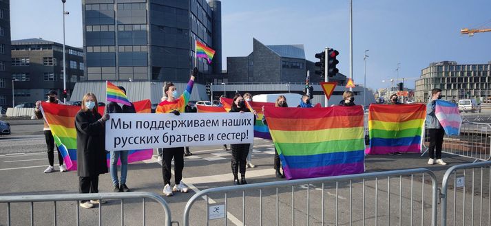 Protests At Harpa For LGBT Rights In Russia