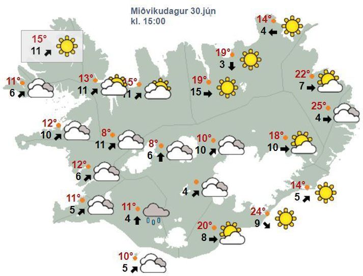 Near Record Temperatures in Eastfjords