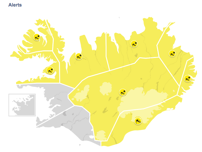 Yellow Weather Warning Over Most Of Iceland