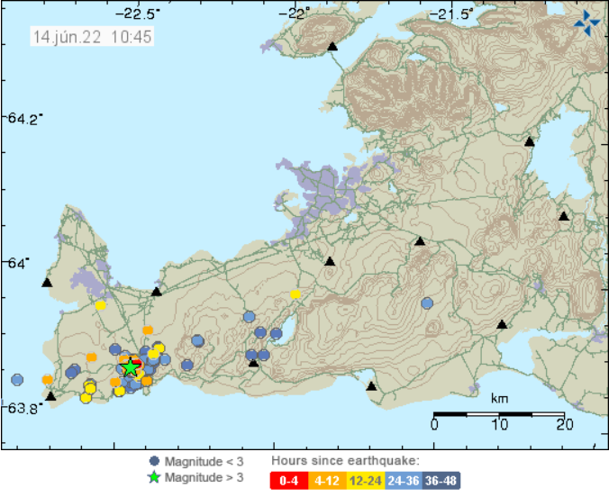 Almost Magnitude Four Earthquake Felt Near Grindavík