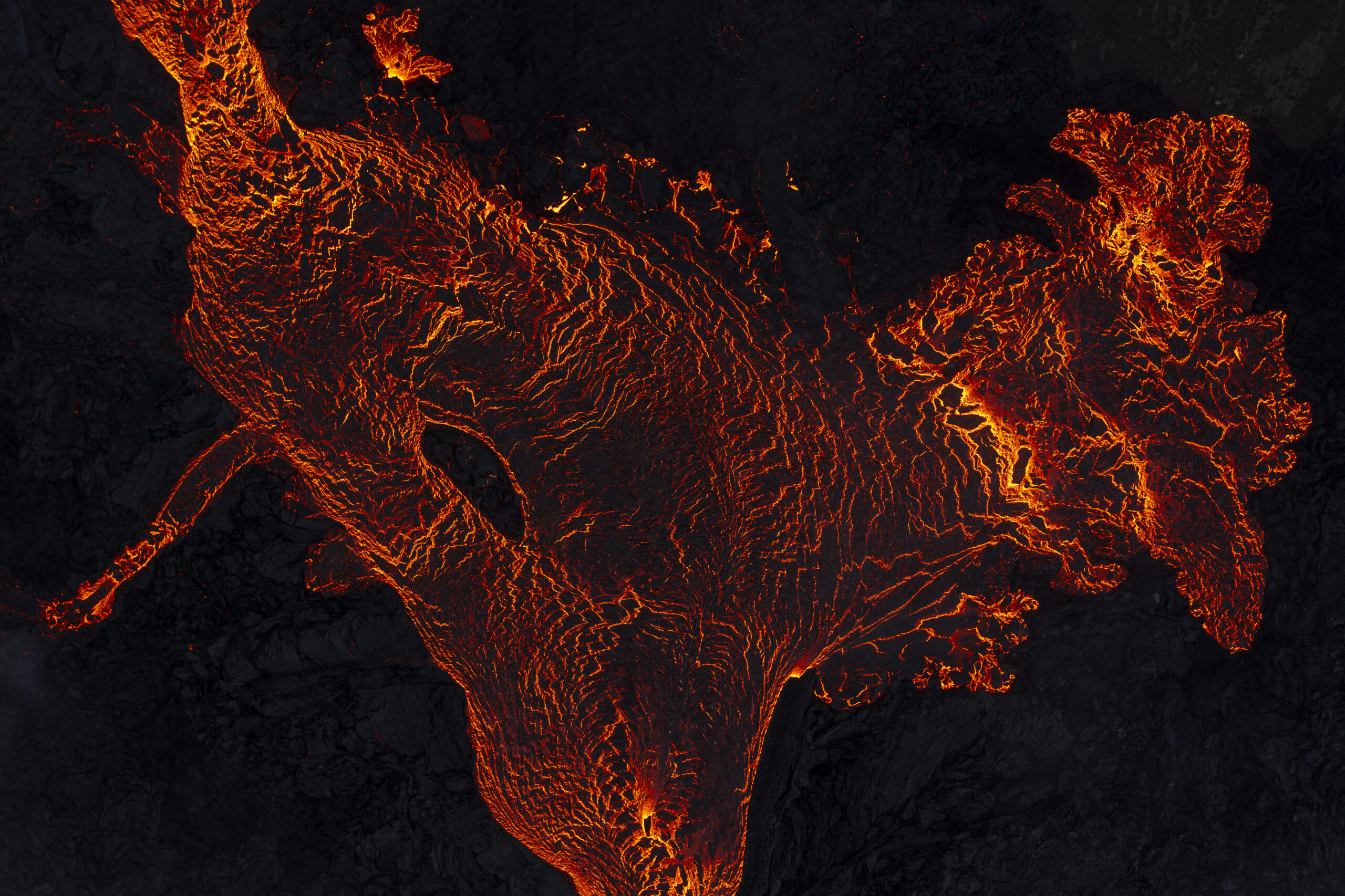 No Activity At The Eruption Fissure, But Lava Still Glows