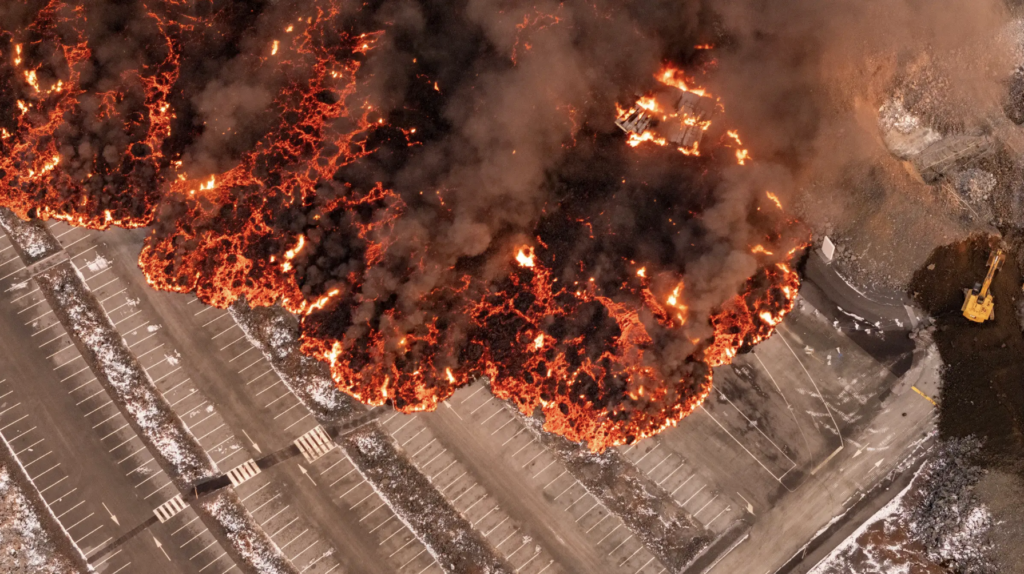 From Iceland — PHOTOS: Blue Lagoon Parking Lot Covered By Lava Flow