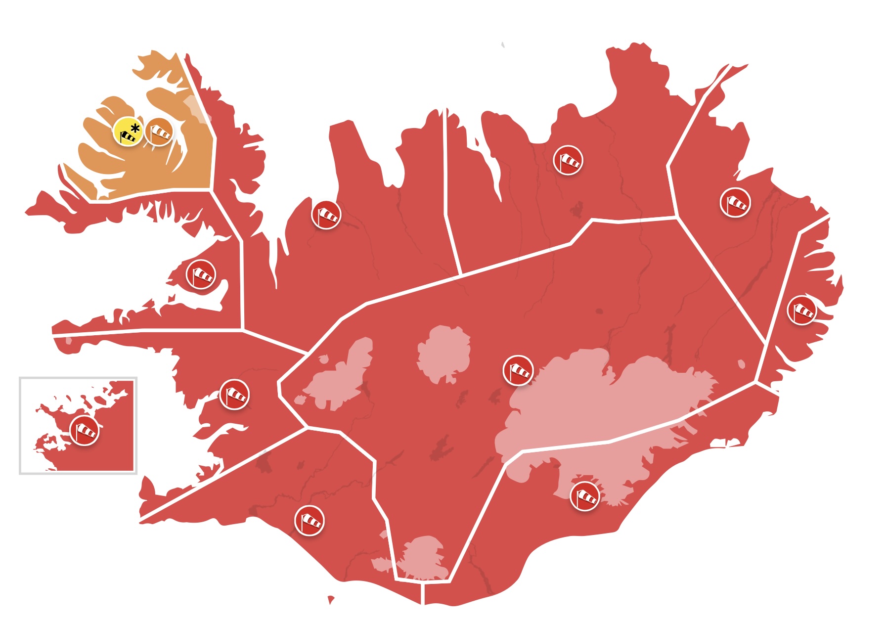 UPDATE: Severe Weather Warning Upgraded To Red Across Most Of Iceland