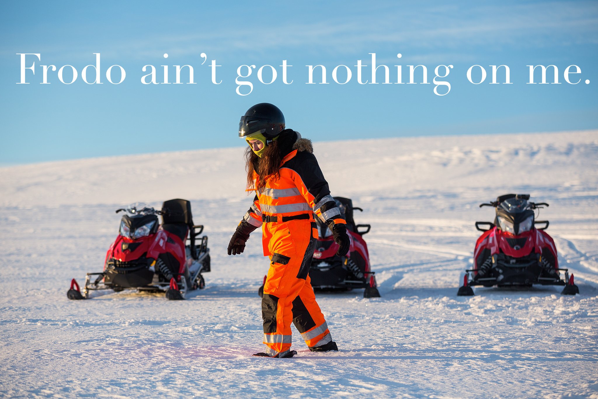 Hannah Jane Cohen snowmobiling by Art Bicnick 