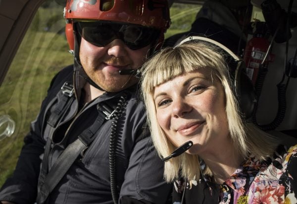 We don't know if Johanna fell in love with helicopter or the pilot