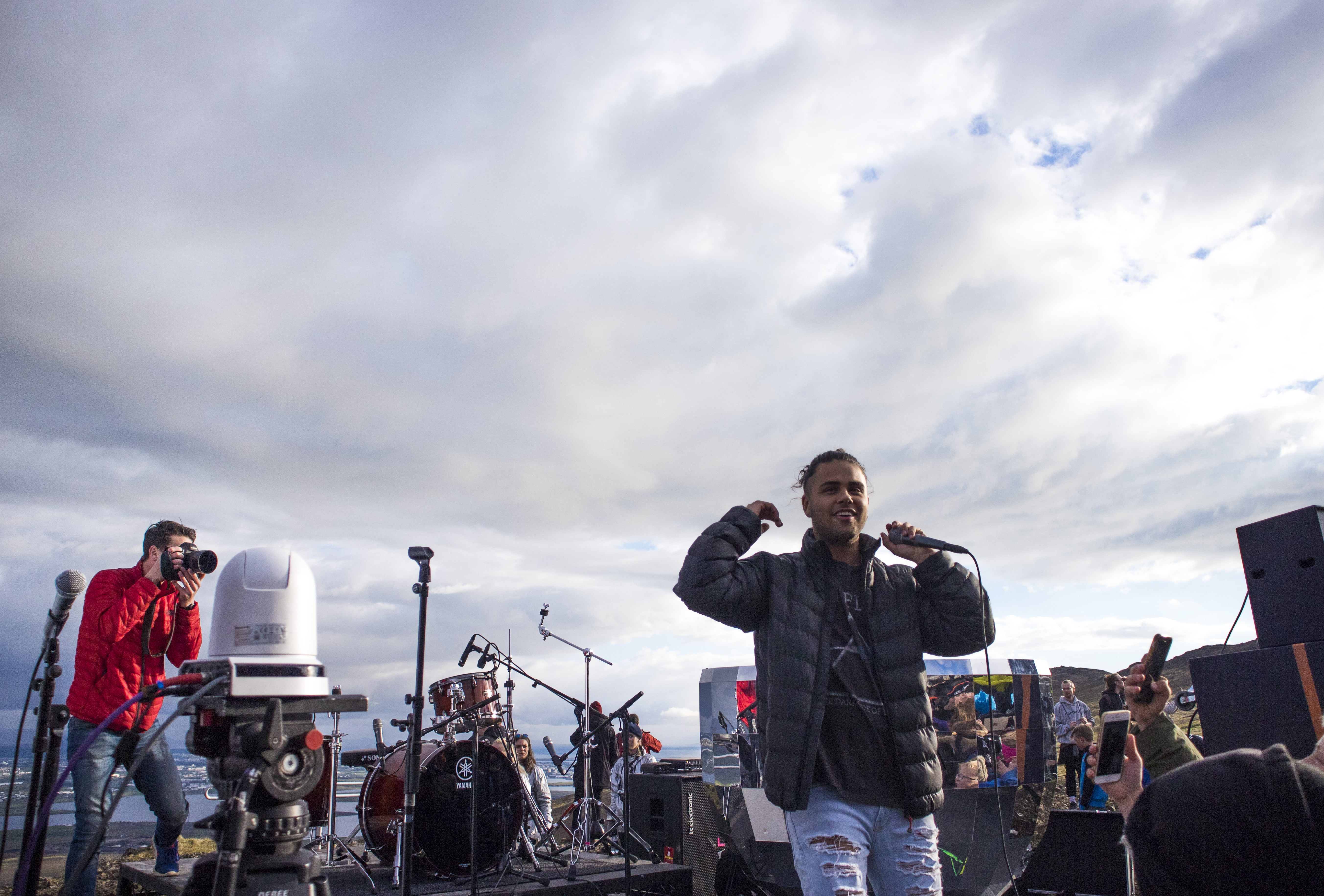 Music Festival On Top Of Esjan In The Midnight Sun