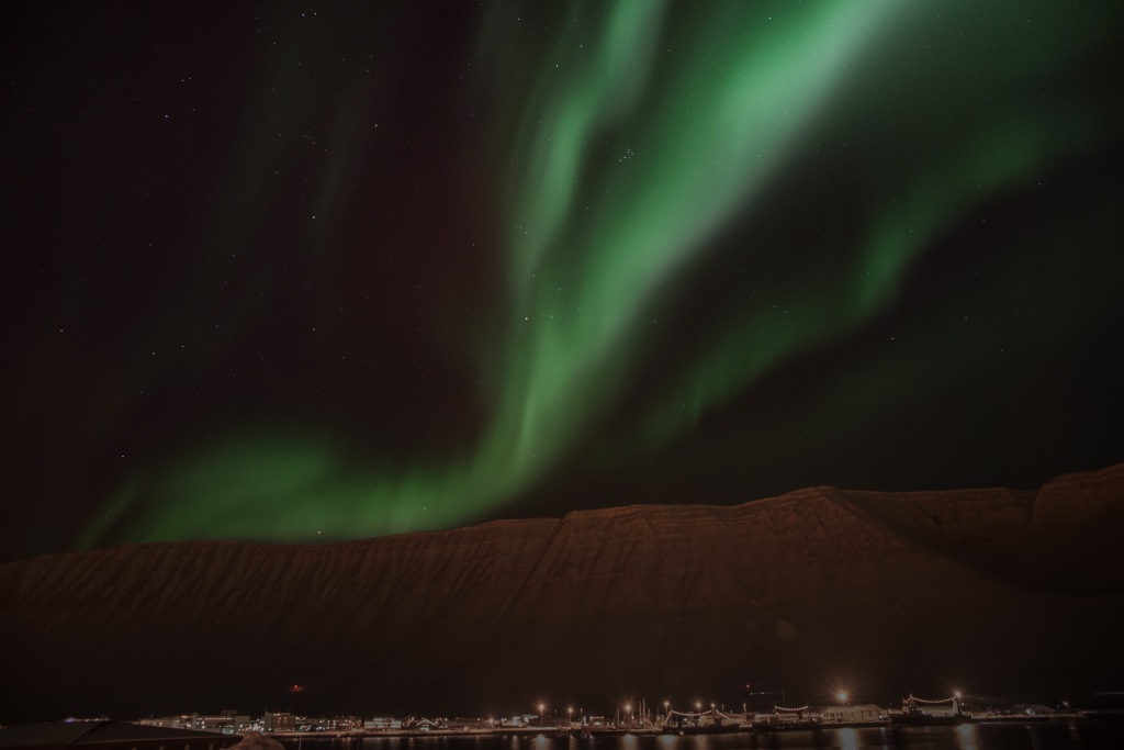 Aurora Borealis in Ísafjörður, By Julia Staples