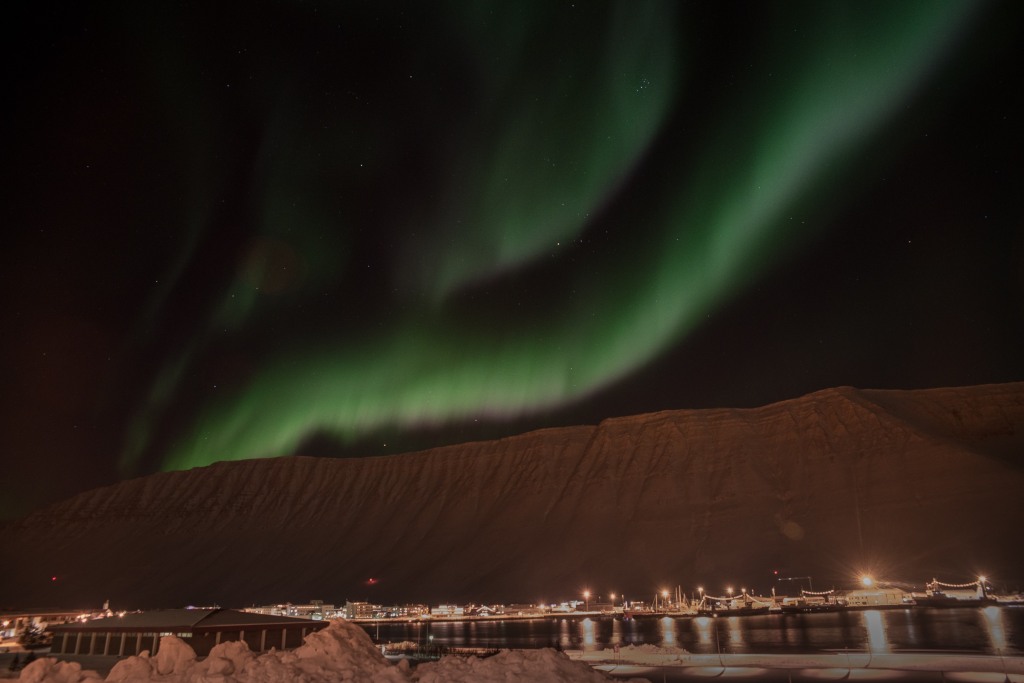 Aurora Borealis in Ísafjörður, By Julia Staples