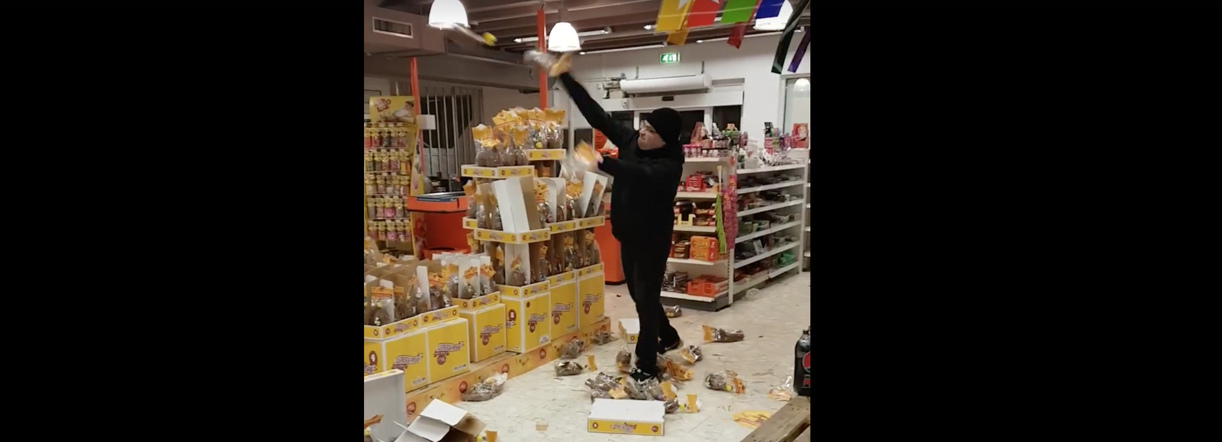 VIDEO: Man Destroys Easter Egg Display