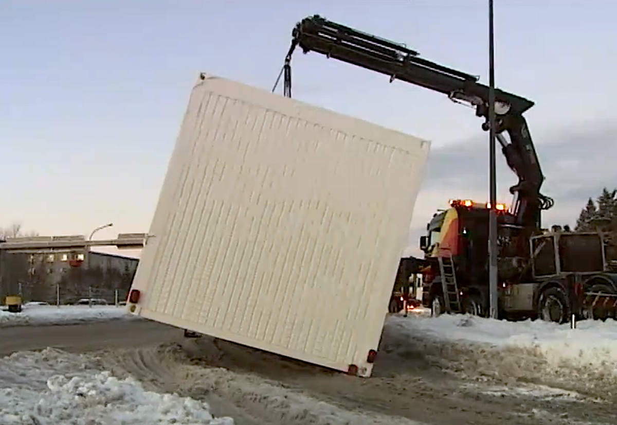 Hospital Office Container Fell Off Truck