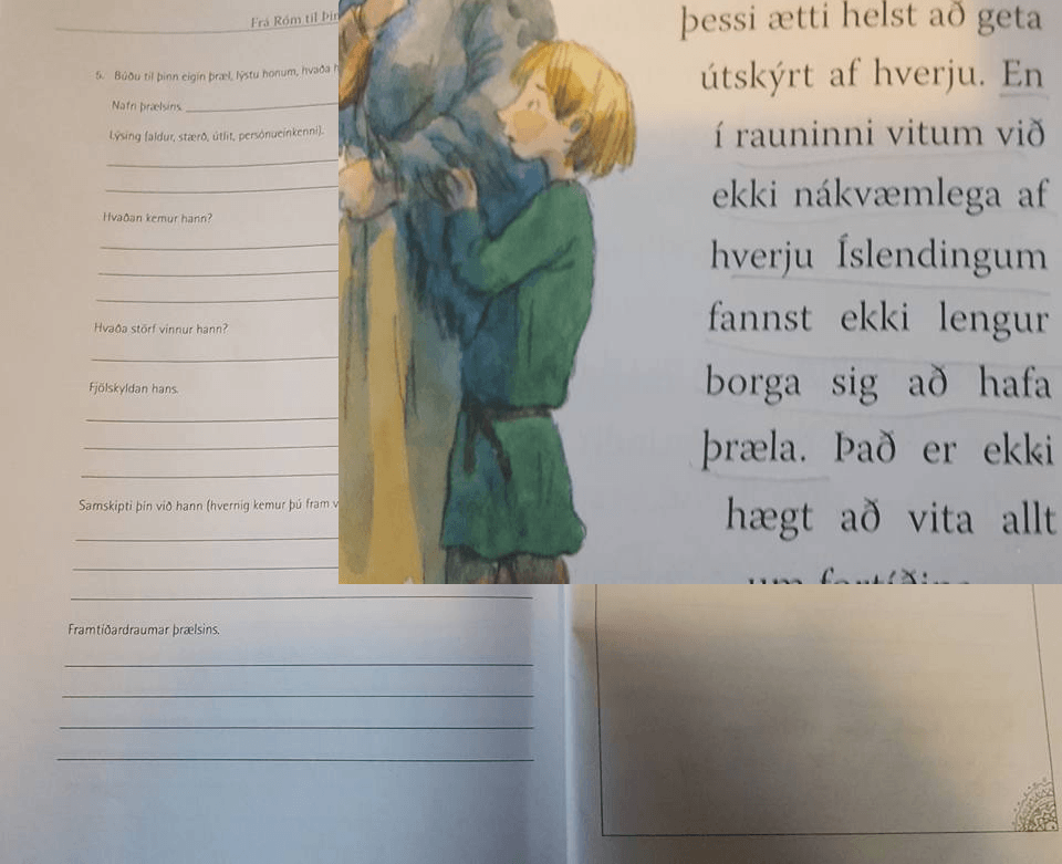 “Make Your Own Slave” Exercise In Icelandic Primary School Textbook